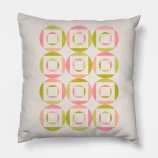 Geometric Shapes Pink Green Pillow