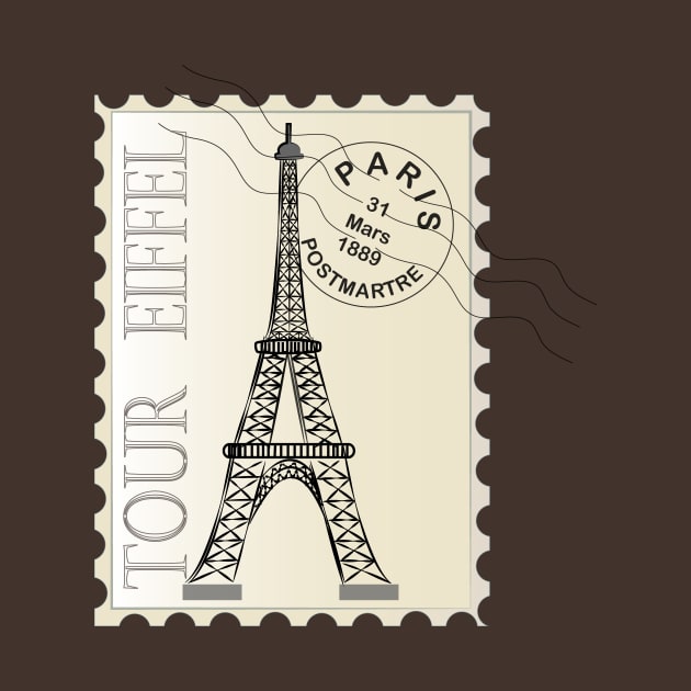 Lispe Tour Eiffel Vintage Look Stamp by Lispe