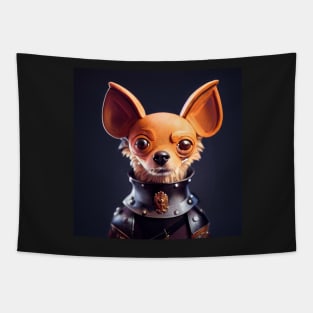 Chihuahua wearing medieval knight armor Tapestry