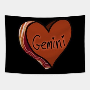 Gemini Star Sign Agate Love Heart Tapestry