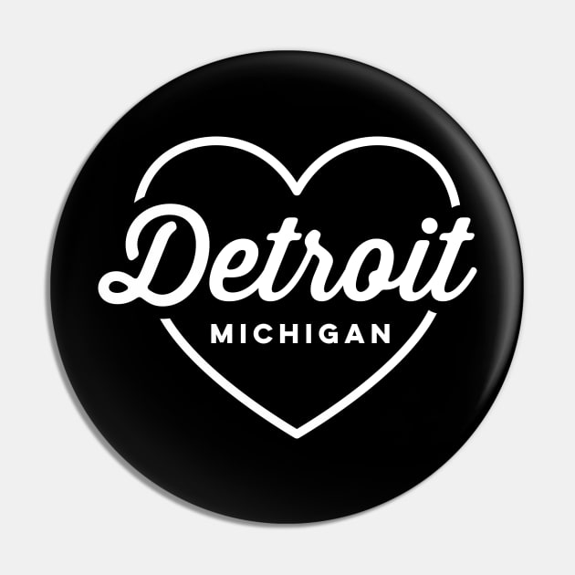Detroit Michigan Love Pin by DetourShirts