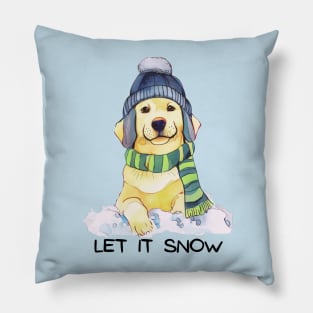 LET IT SNOW - Yellow Labrador Retriever Pillow