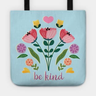 Be Kind Folk Art Bouquet Tote