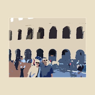 Colosseum in Rome With Tourists in the Way, graphic design T-Shirt