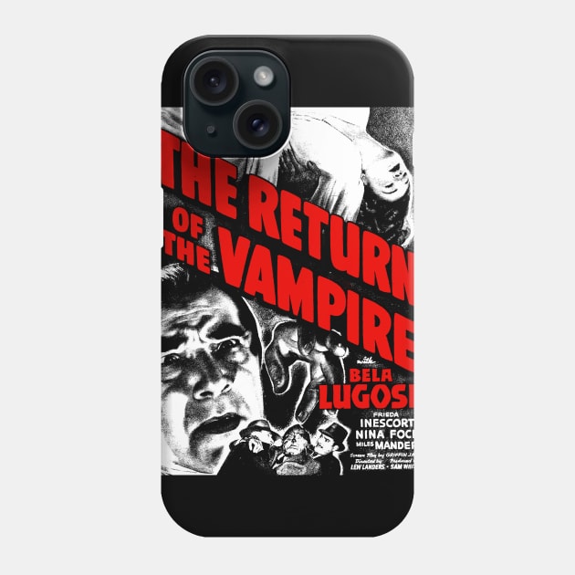 Womens Vampire Dark Lord Dracula Lugosi Horror Movie Retro Poster Phone Case by Juandamurai