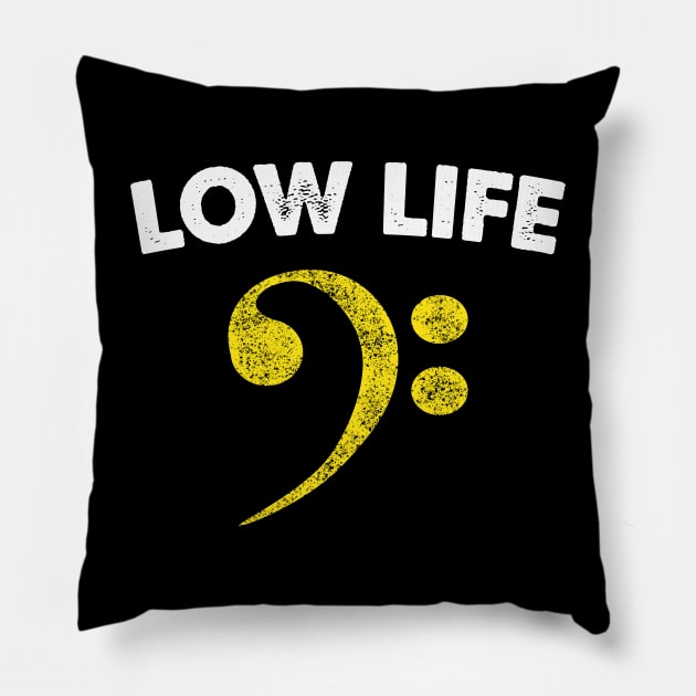 Low Life Bass Clef Pillow by raeex