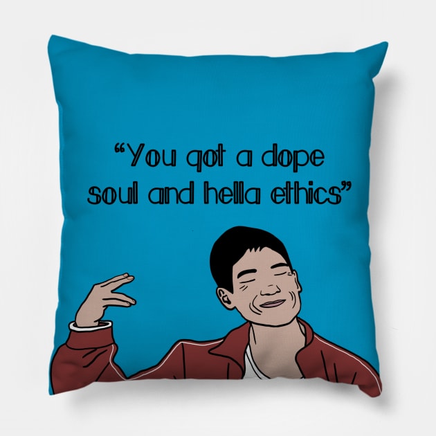 Jason The Good Place Quote Pillow by BasicBeach