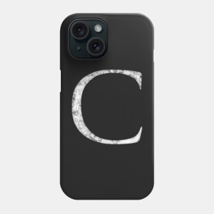 C in Roman White Marble Latin Alphabet Letter Sticker Phone Case