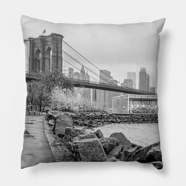 Brooklyn Bridge & Jane's Carousel Pillow by ShootFirstNYC