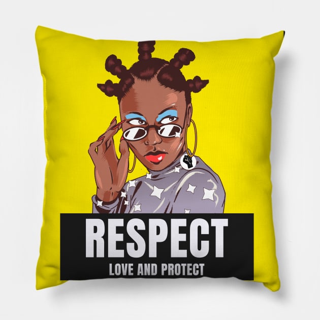 Respect, Love and Protect Pillow by PersianFMts