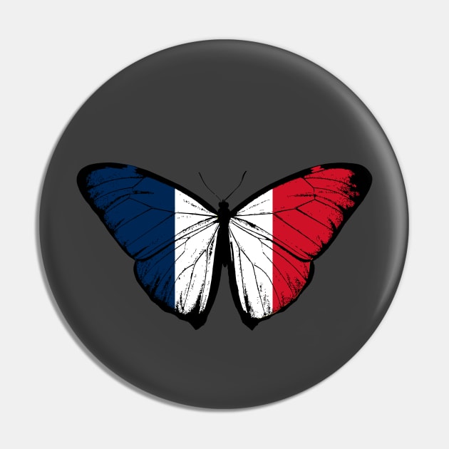 Vintage France Butterfly Moth | Pray For France and Stand with France Pin by Mochabonk