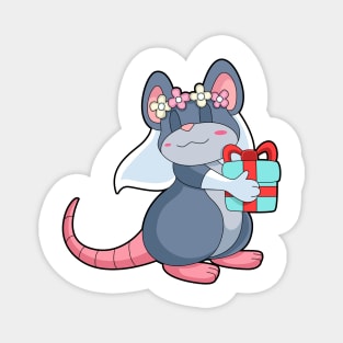 Mouse as Bride with Veil & Gift Magnet