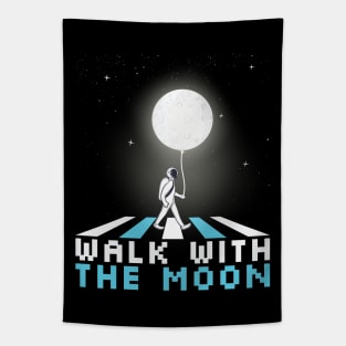 Astronaut Space: Walk With The Moon Tapestry