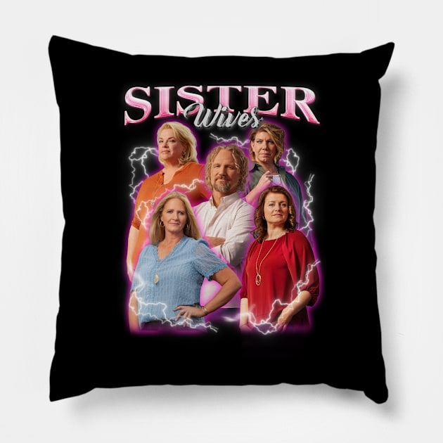 VINTAGE BOOTLEG SISTER WIVES RETRO Pillow by Archer Expressionism Style