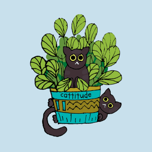 Black cats in planter T-Shirt