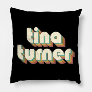 Retro Vintage Rainbow Tina Letters Distressed Style Pillow