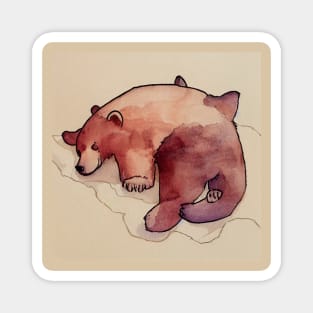 Bear sleeping, autum winter moods Magnet