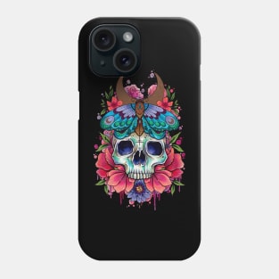 Skull and Moth by Lorna Laine Phone Case