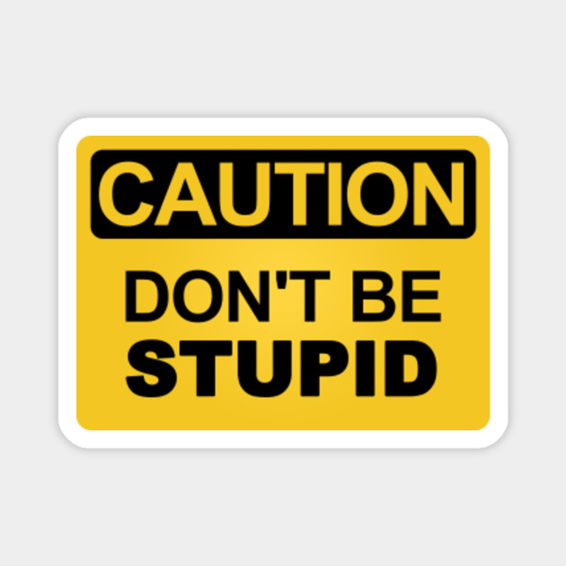 Do Not Be Stupid Stupidity Magnet Teepublic