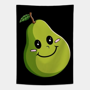 Kawaii Pear Cute Anime Fruit Tree Tapestry