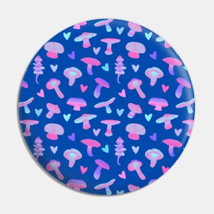 Mushroom and Heart Pattern Pin