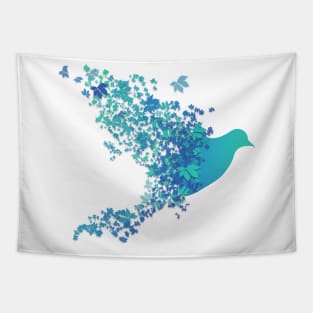 blue Bird Illustration Tapestry