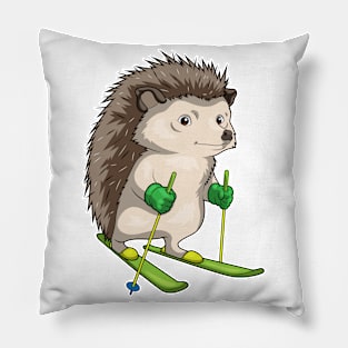 Hedgehog Skier Ski Winter sports Pillow