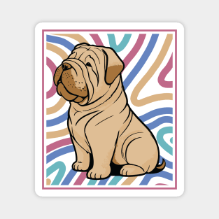 Colorful and Cute Shar Pei Puppy C Magnet