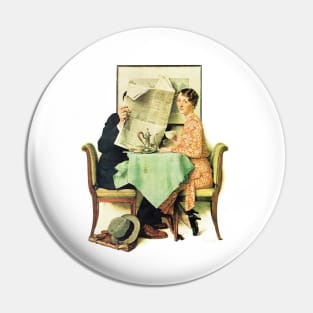 Norman Rockwell At The Breakfast Table 1930 Portrait Pin