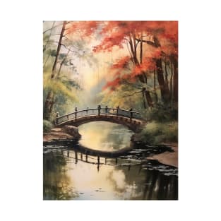 Beautiful Pond Bridge Scenery T-Shirt