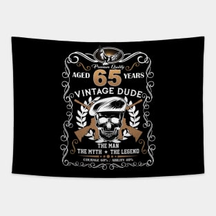 Skull Aged 65 Years Vintage 65 Dude Tapestry