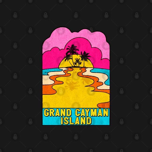 Grand Cayman Island Groovy Sunset 70's Hippie Hippy Vintage by DD2019