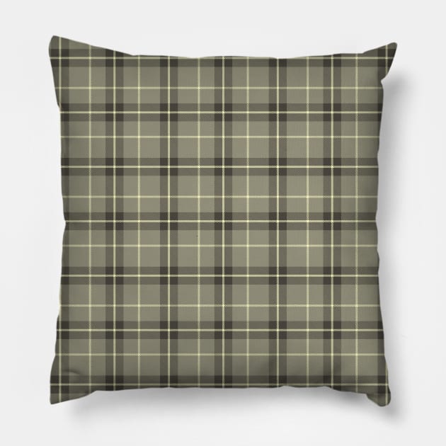 Khaki Tartan Pattern Pillow by sifis