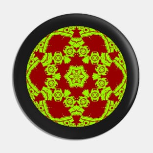 Green and Red Kaleidoscope Pin