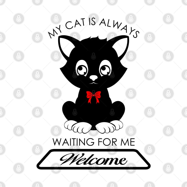 02 - My Cat Is Always Waiting For Me by SanTees