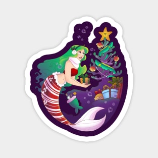 Mermaid Christmas no background Magnet