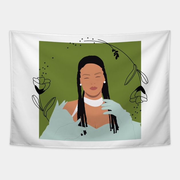 Rihanna Portrait Tapestry by AndyDesigns