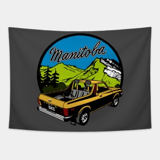 Vintage Manitoba Mountain Car Tapestry