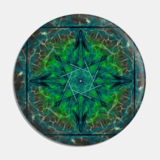 Green Heart chakra Sacred geometry stained glass Mosaic Pin