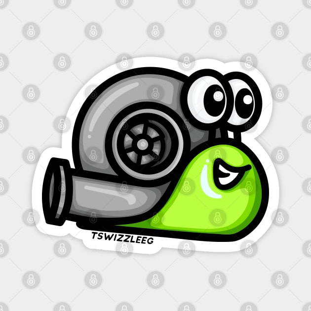 Turbo Snail (Version 1) - Lime Green Magnet by hoddynoddy