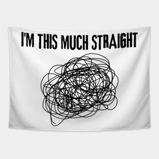 I Am This Much Straight Funny LGBT Pride No Straight Line Tapestry