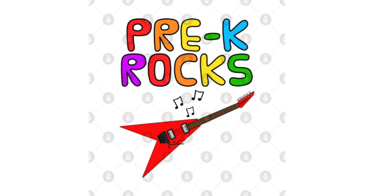 Pre-K Rocks, Electric Guitar, First Day Of School - Pre K Rocks - T ...