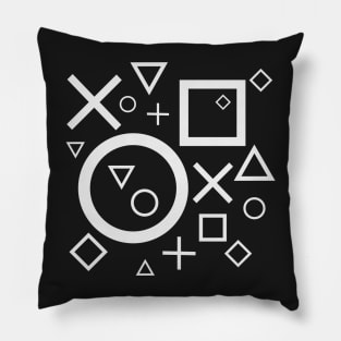 Primary Shapes (Black and White) Pillow