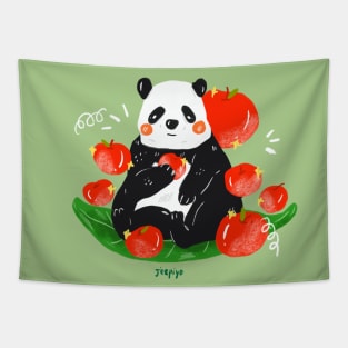 panda eat apple Tapestry