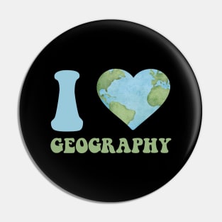 I Love Geography Assistant Men Women Teacher Geographer Pin