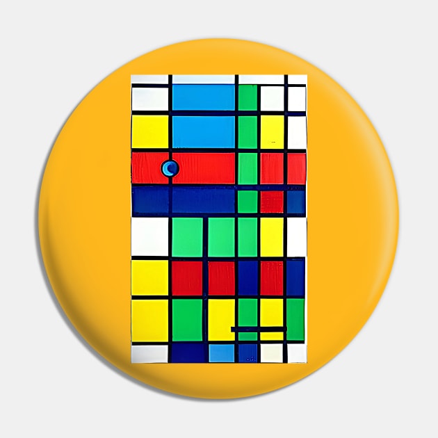 Abstract Modern: Bold Colors Squares Rectangles Pin by ArtBeatsGallery