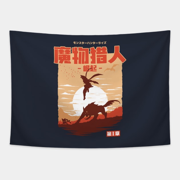 Rise of the Monster Hunter Tapestry by StevenToang