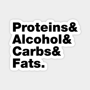 Macronutrients (Proteins & Alcohol & Carbs & Fats.) Magnet