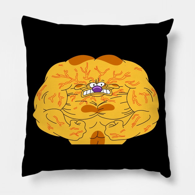 Muscular Catdog Pillow by cariespositodesign