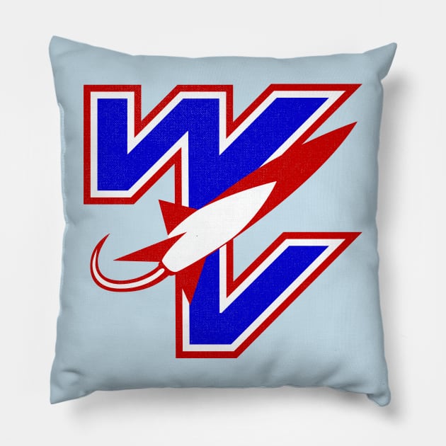 Vintage West Virginia Rockets AFA Football 1981 Pillow by LocalZonly